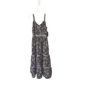 NWT BOHO BLACK TAPE Jasmine Blossoms Floral Tiered Maxi Dress Spaghetti Straps S